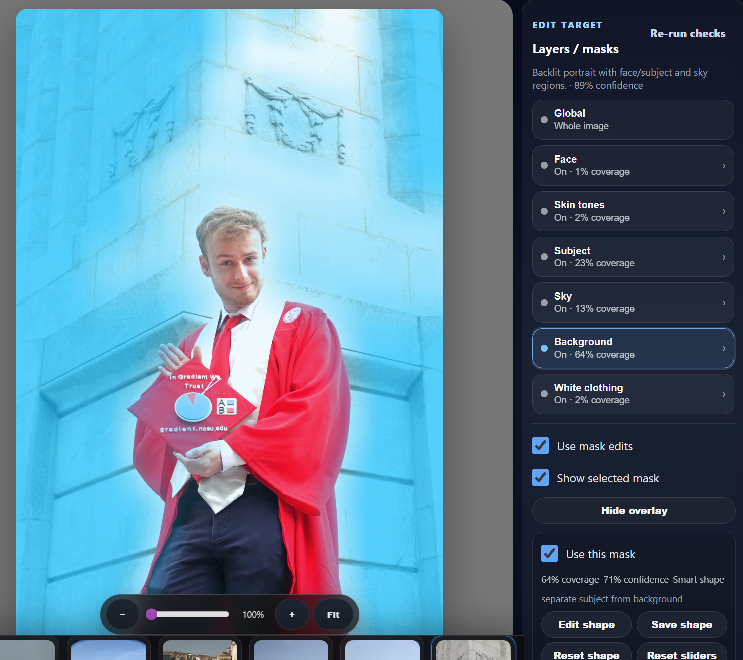 Background color detection preview in ShutterColor